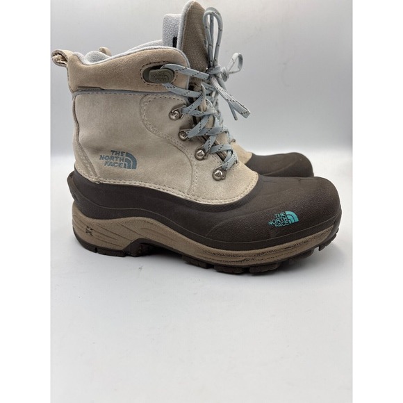 The North Face Winter Snow Hiking Boots Mint & Gray Size‎ Girls 4 - Picture 1 of 10